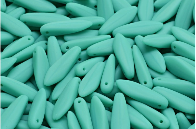 Dagger Beads, Turquoise Matte (63130-84100), Glass, Czech Republic