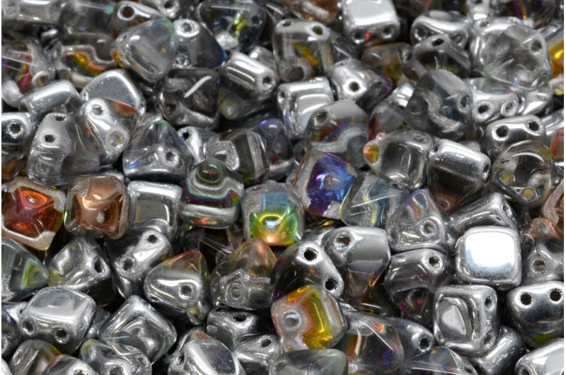 ピラミッドスタッドビーズ、クリスタル透明ライトアメジスト(00030-20000)、ガラス、チェコ共和国