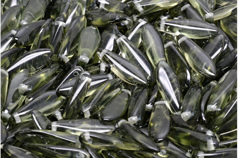 Dagger Beads, Gray (40010), Glass, Czech Republic