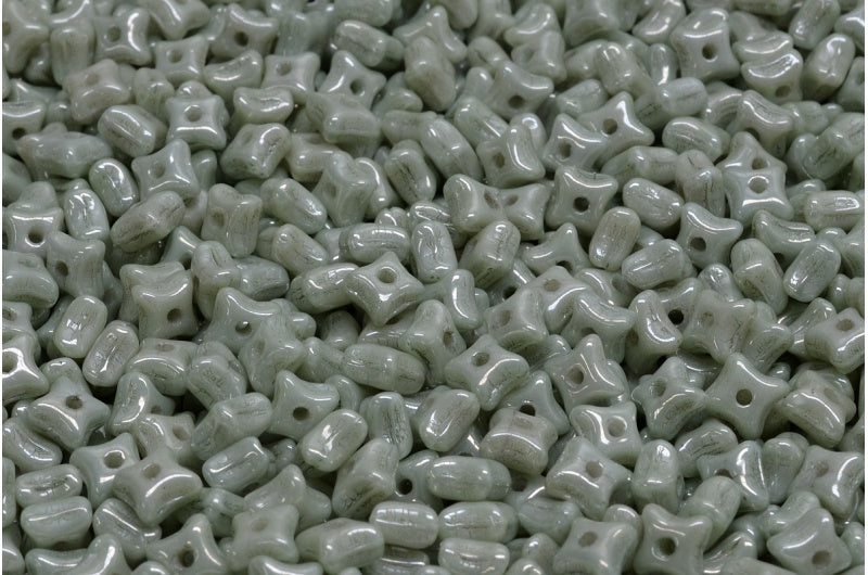 Orion 珠子,白色光泽绿色全涂层 (02010-14457),玻璃,捷克共和国