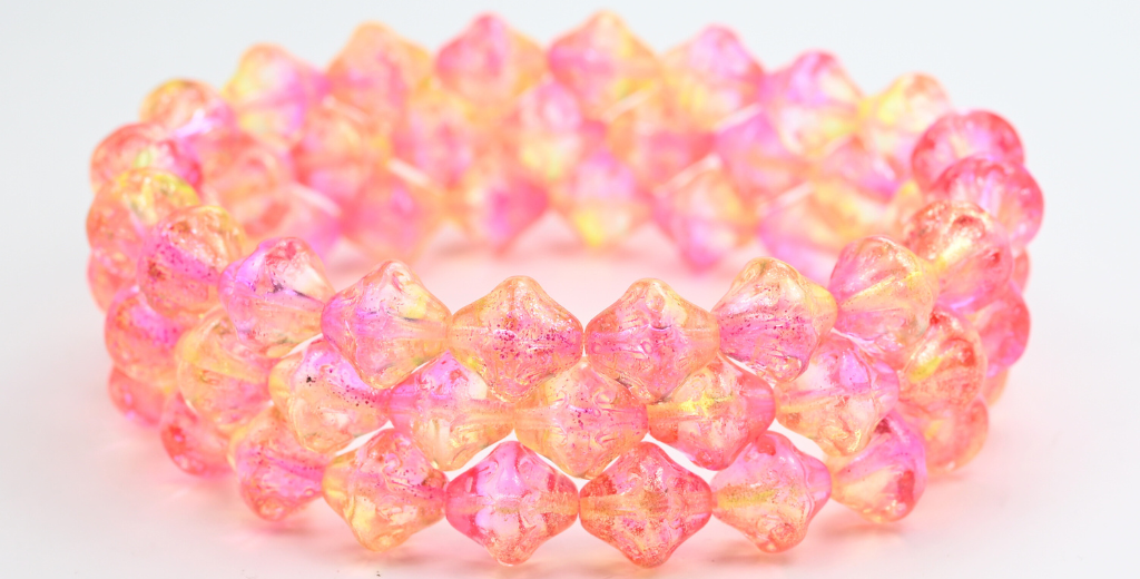 OUTLET 10 grams Lantern Pressed Glass Beads, 11 x 11 mm, Crystal 541024 (00030-541024), Glass, Czech Republic