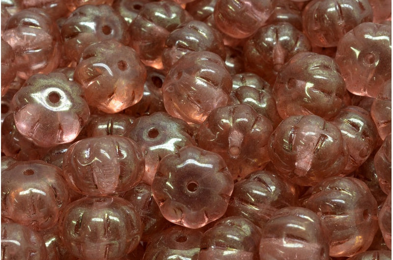 Pumpkin Beads, Crystal Luster Red Full Coated (00030-14495), Glass, Czech Republic