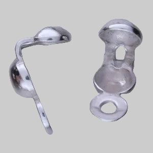 Double-cup cap with eyelet, approx. 3 mm - Stering Silver 925