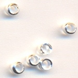 Crimp seed beads, inner diameter approx. 2 mm, Silver Plated