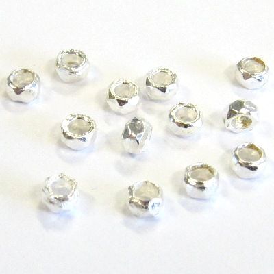 Faceted crimp seed beads, inner diameter approx. 1.9 mm