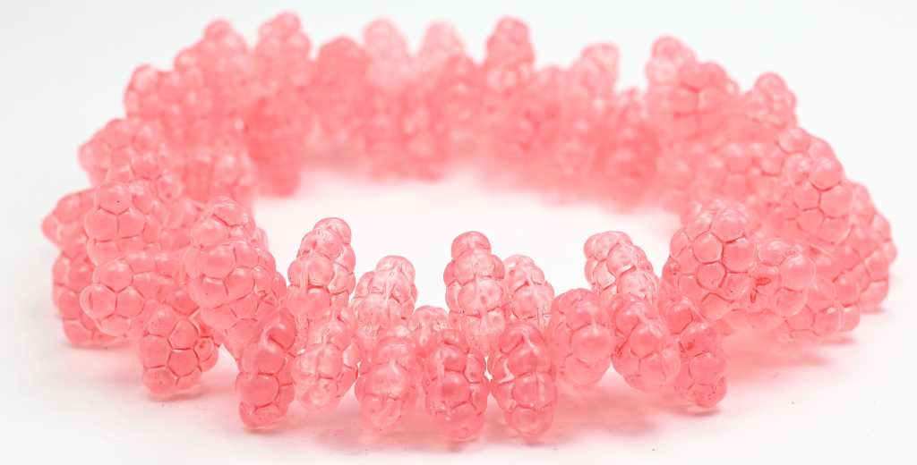Grape Fruit Pressed Glass Beads, Crystal 43608 (1410-00030-43608), Glass, Czech Republic ~ STRANDED