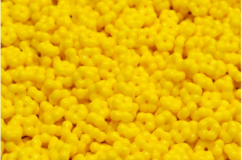 忘れな草ビーズ、イエロー(83120)、ガラス、チェコ共和国