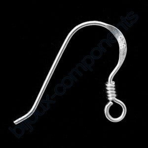 Afro Earring hook with spring, approx. 14x18 mm, Sterling Silver 925