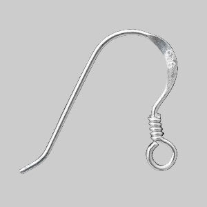 Afro Earring hook with spring, approx. 14x18 mm, Sterling Silver 925