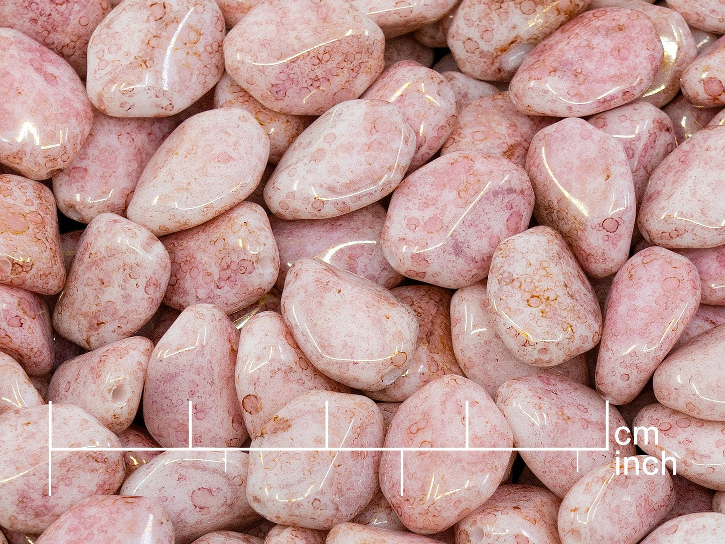 OUTLET 10 克压制珠,粉笔白色赤土红色(03000-15495),玻璃,捷克共和国