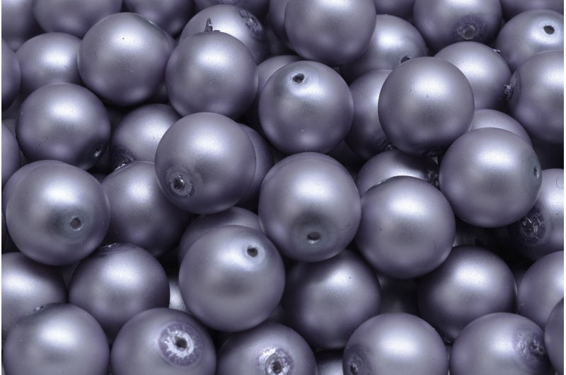 ラウンドドラックビーズ、ホワイト 70122 (02010-70122)、ガラス、チェコ共和国