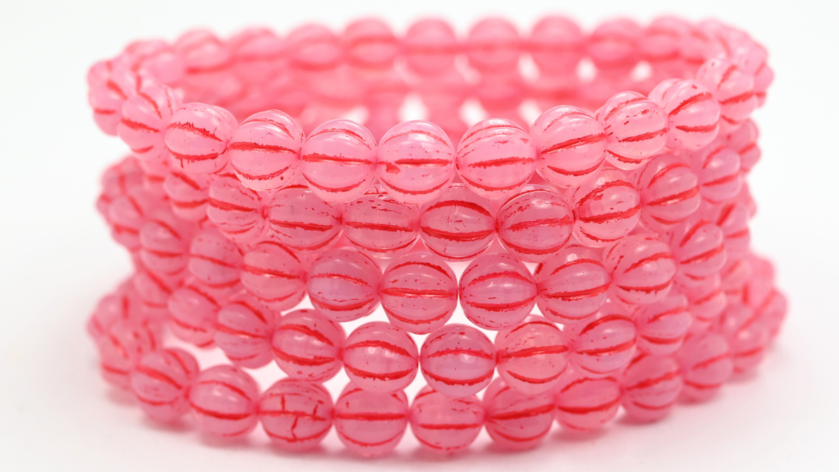 Melon Beads, 22310 47590 (8-22310-47590), Glass, Czech Republic ~ STRANDED