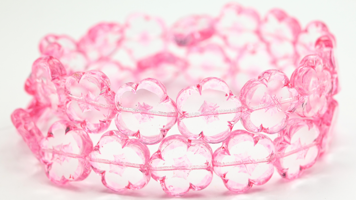 Table Cut Flower Beads, Crystal 34316 (00030-34316), Glass, Czech Republic ~ STRANDED
