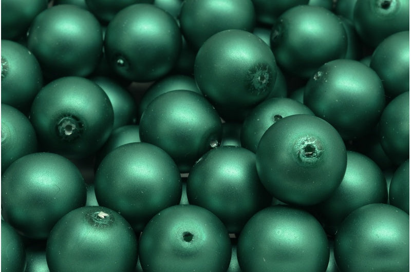 Round Druck Beads, White 70167 (02010-70167), Glass, Czech Republic