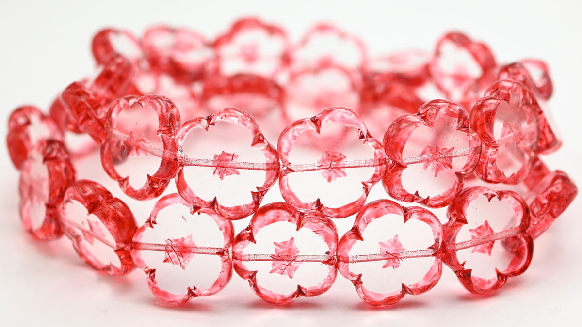Table Cut Flower Beads, Crystal 34317 Bubble (00030-34317-BUBBLE), Glass, Czech Republic ~ STRANDED