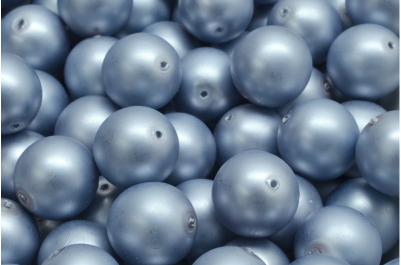 Round Druck Beads, White 70525 (02010-70525), Glass, Czech Republic