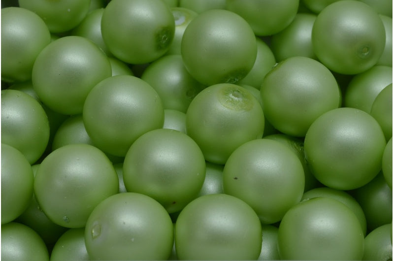 Round Druck Beads, White 70553 (02010-70553), Glass, Czech Republic