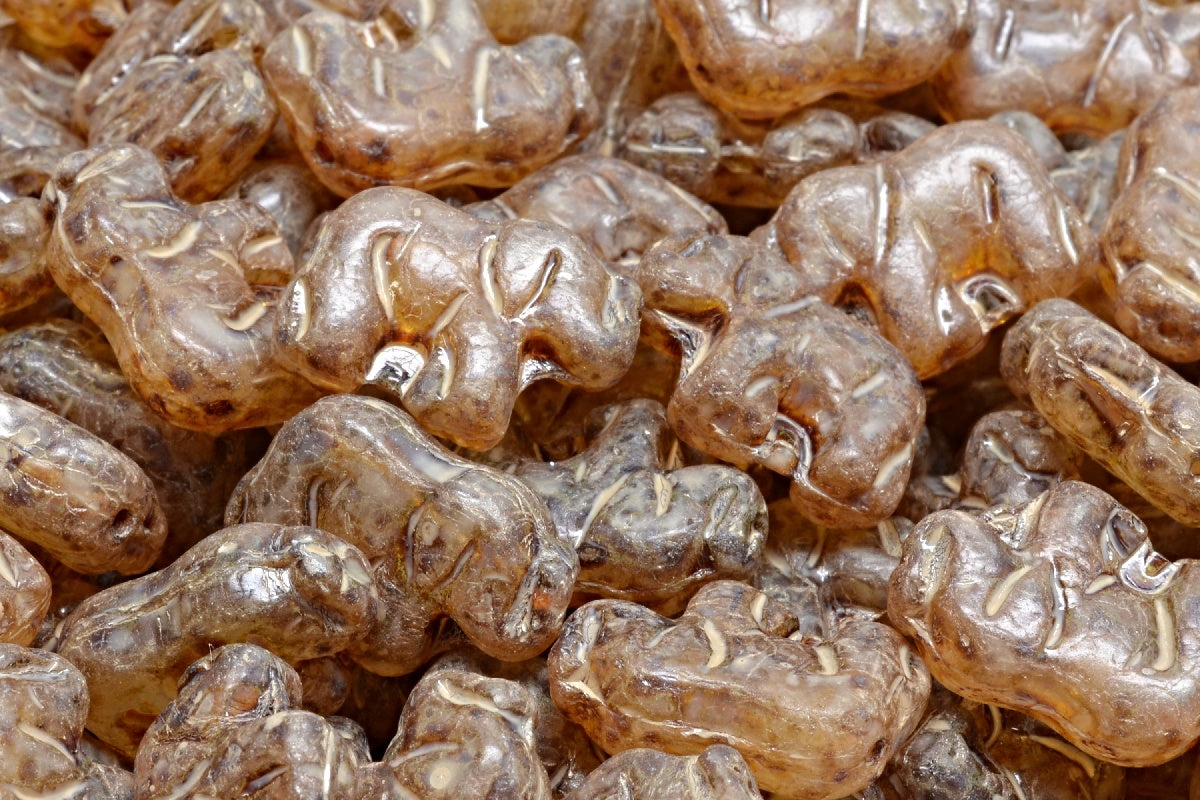 Elephant Beads, Crystal Travertin Beige Travertin Spotted (00030-86800-33301), Glass, Czech Republic