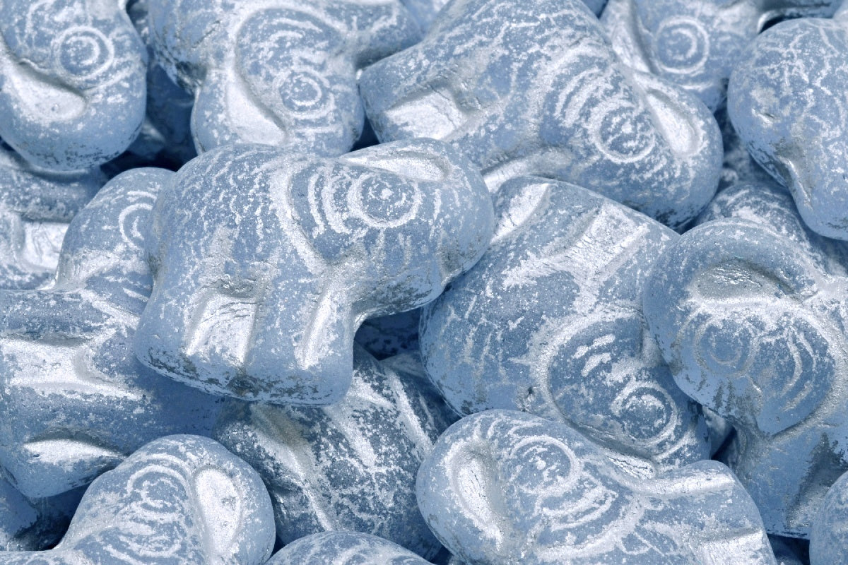 Elephant Beads, Transparent Light Amethyst Matte Silver Lined (20210-84100-54301), Glass, Czech Republic