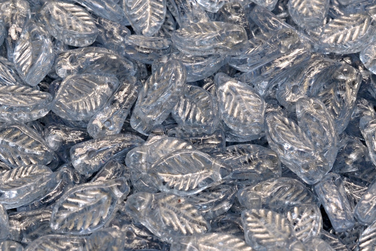 Bay Leaf Beads, Transparent Light Amethyst Silver Lined (20210-54301), Glass, Czech Republic