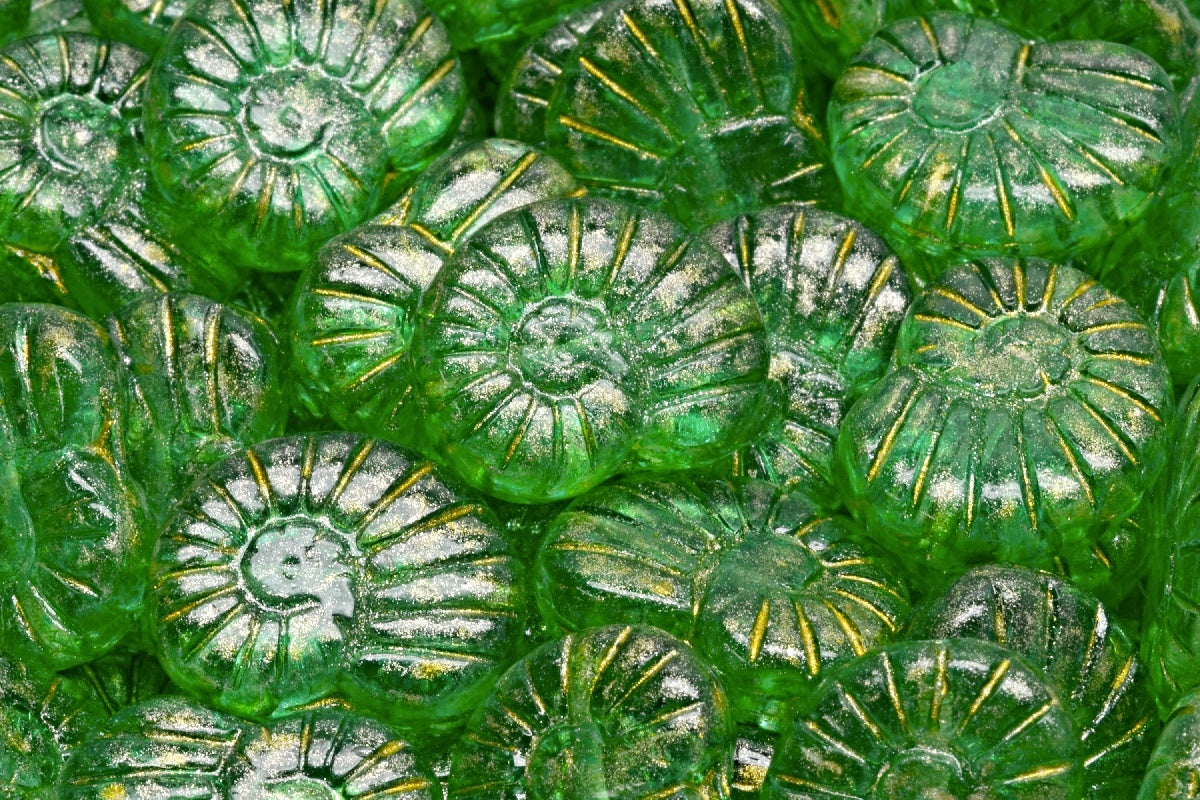 Shell Beads, Crystal Light Turquoise Light Yellow (00030-34309-34302), Glass, Czech Republic