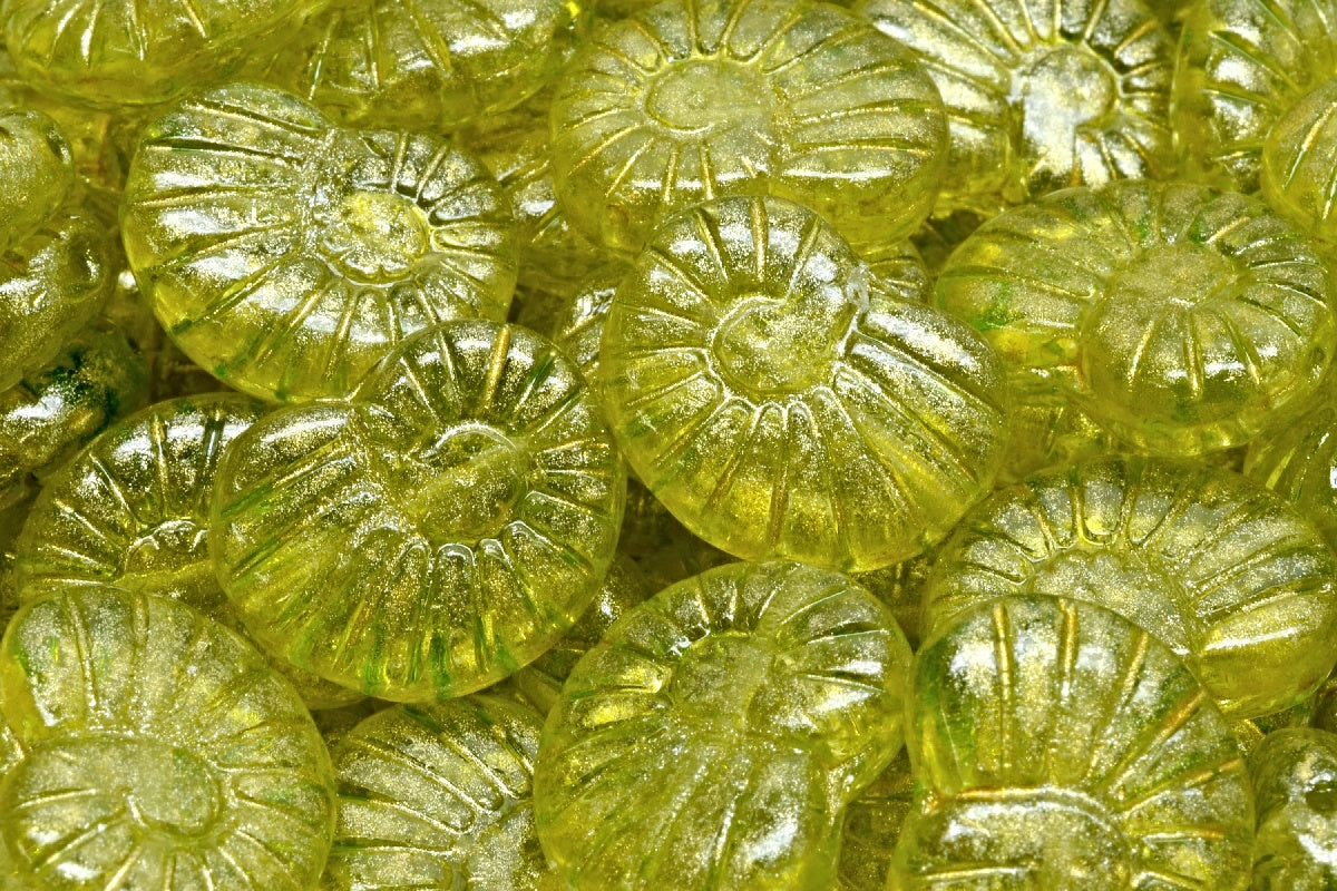 Shell Beads, Crystal Light Green Light Yellow (00030-34310-34302), Glass, Czech Republic