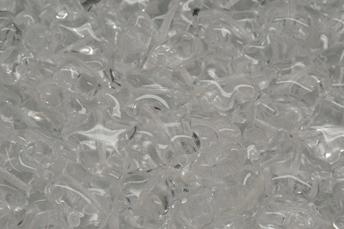 Flat Star Beads, Crystal (00030), Glass, Czech Republic