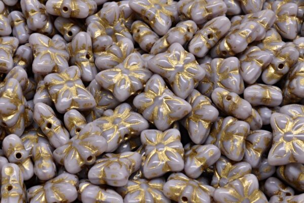 Butterfly Beads, Silk Lavender Gold Lined (24010-54302), Glass, Czech Republic