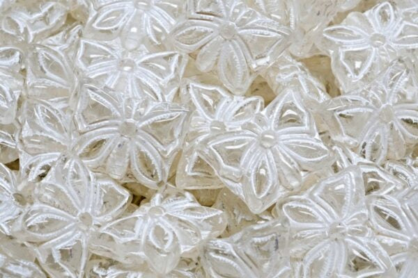 Butterfly Beads, Crystal White Lined (00030-54312), Glass, Czech Republic