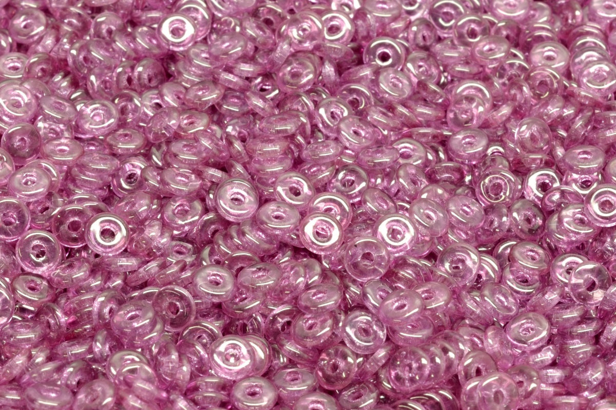 Fish Ring Pressed Glass Beads (Like O-Bead Or Demi Round), Crystal Luster Lila (00030-14494), Glass, Czech Republic