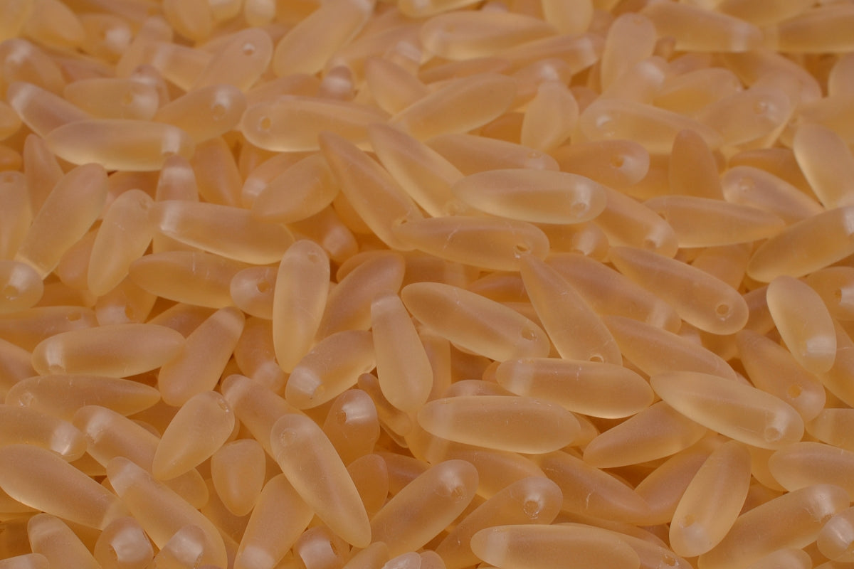 OUTLET 10 grams Dagger Beads, 3 x 11 mm, Transparent Orange Matte (10030-84100), Glass, Czech Republic