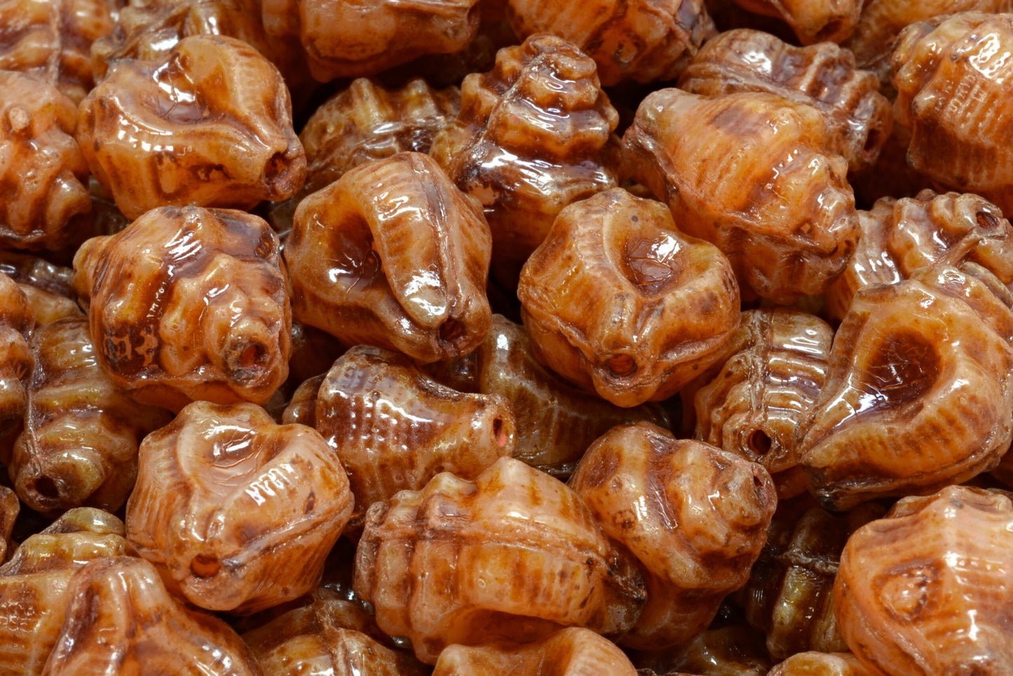 Murex Shell Beads, Opal Pink Travertin (71111-86800), Glass, Czech Republic