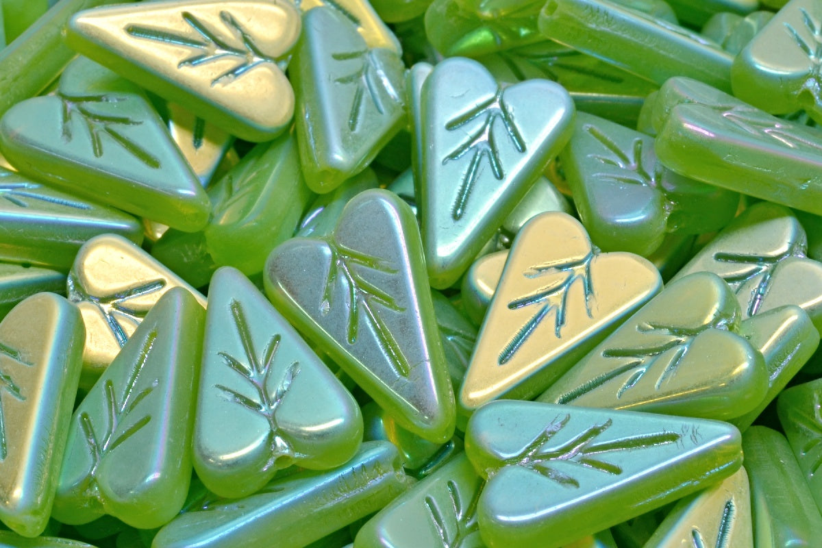 Heart Leaf Bead, 51400 Ab Full (2X Side) (51400-28703), Glass, Czech Republic