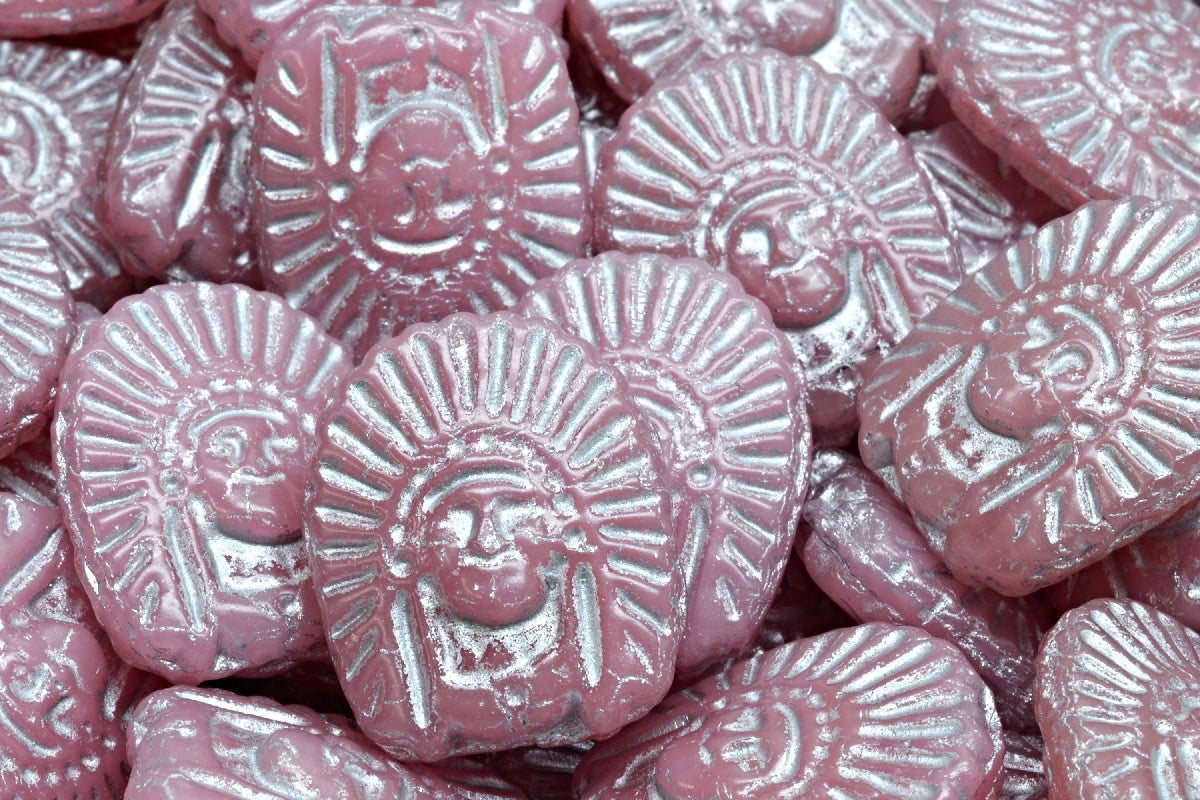 Indian Head Beads, Opal Pink Silver Lined (71111-54301), Glass, Czech Republic