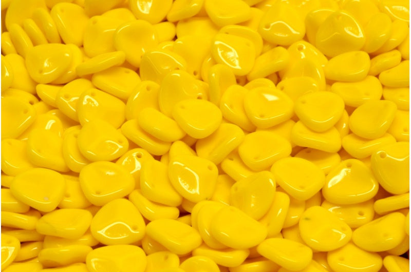 Rose Petal Beads, Bright Yellow (83130), Glass, Czech Republic