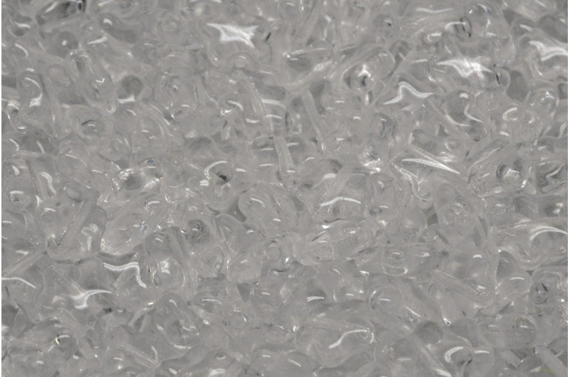 Flat Star Beads, Crystal (00030), Glass, Czech Republic