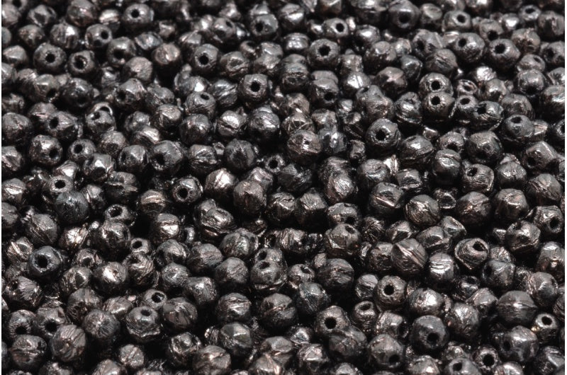 イングリッシュカットビーズ、5個入りブラックパープル(23980-15726)、ガラス、チェコ共和国