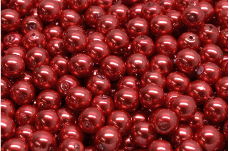 Round Druck Beads, White 70498 (02010-70498), Glass, Czech Republic