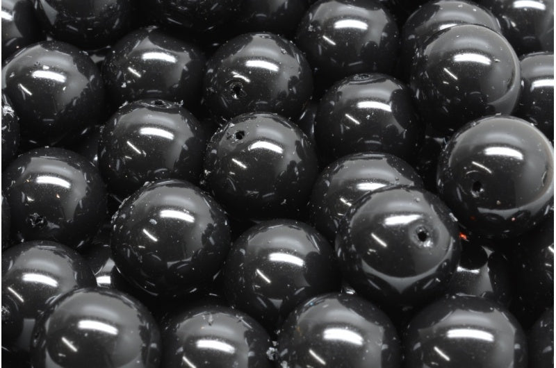 Round Druck Beads, White 70449 (02010-70449), Glass, Czech Republic