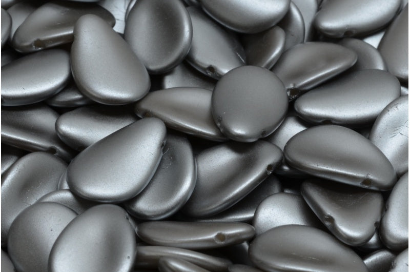 OUTLET 10 grams Anemone Petal Beads, 11 x 16 mm, White Pastel Gray (02010-25028), Glass, Czech Republic