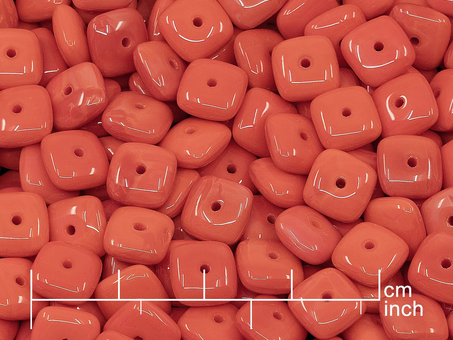 OUTLET 10 grams Pressed Beads, Coral (93400), Glass, Czech Republic