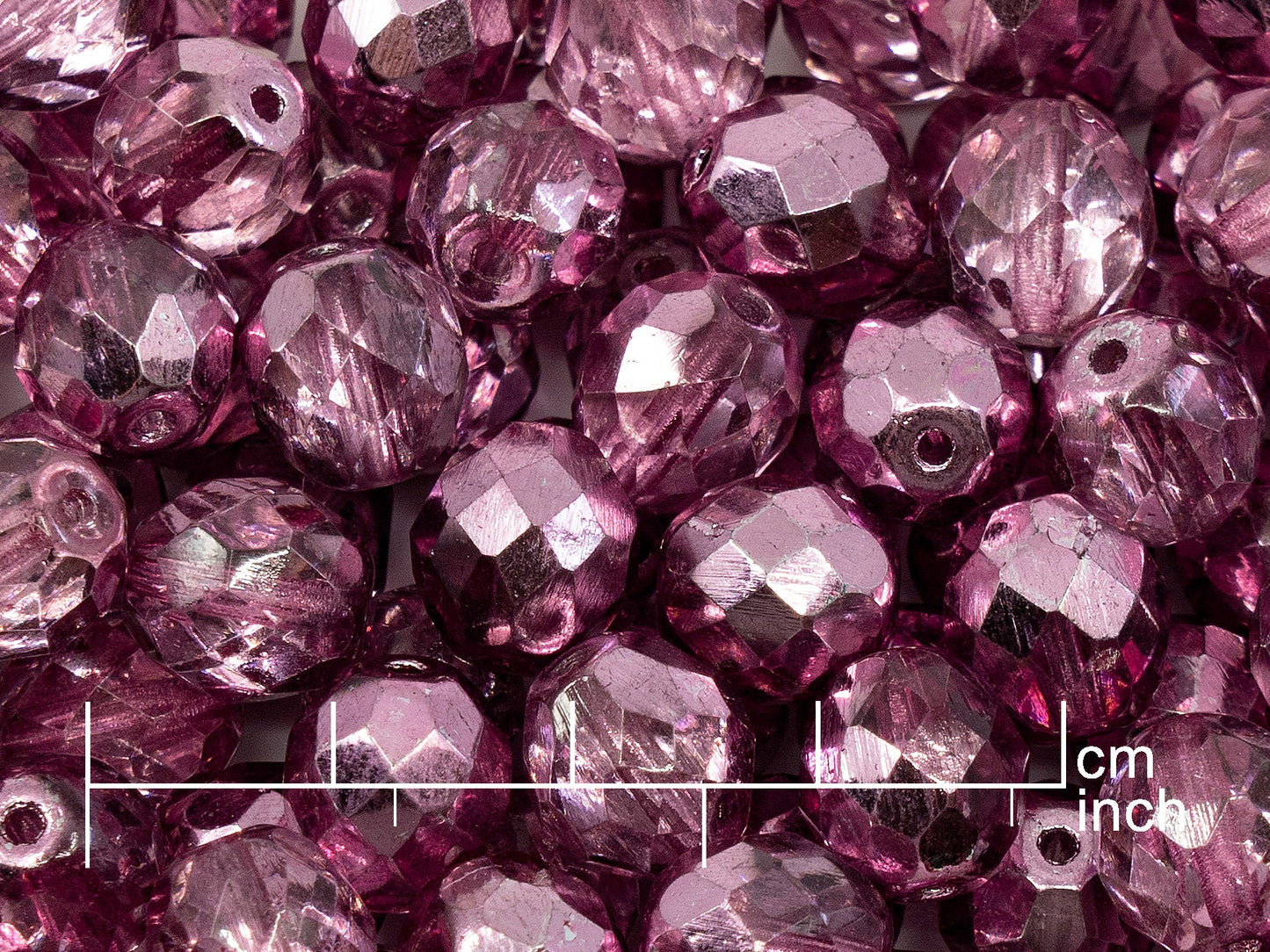 アウトレット 250g ファイアポリッシュラウンドファセットビーズ、10mm、クリスタル K2705 (151-19001-10x10-00030-K2705)