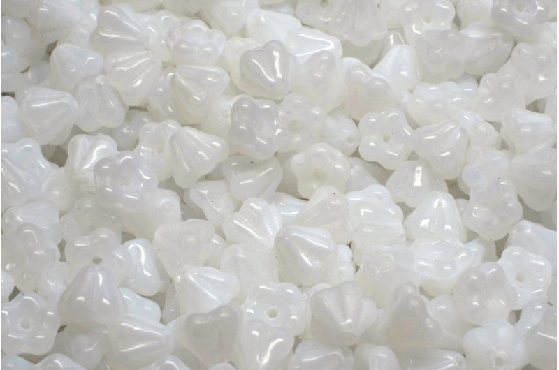 ベルフラワービーズ、ホワイト(02010)、ガラス、チェコ共和国