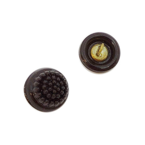 装飾付きハンドペイントガラスボタン2個、サイズ6(13.5 mm)、ガラス、チェコ共和国