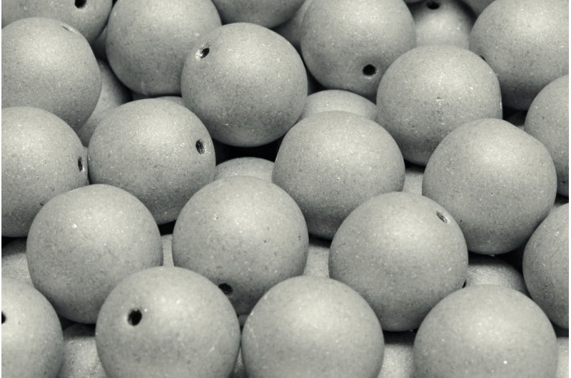 ラウンドドラックビーズ、クリスタルマットシルバー(00030-84100-27000)、ガラス、チェコ共和国