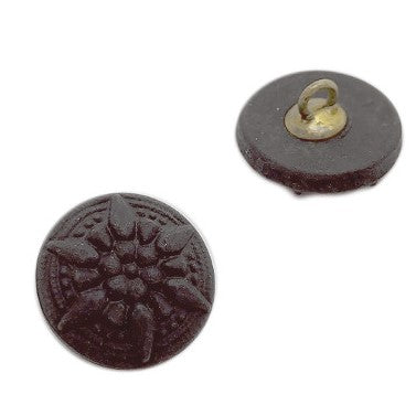 装飾付きハンドペイントガラスボタン2個、サイズ6(13.5 mm)、ガラス、チェコ共和国