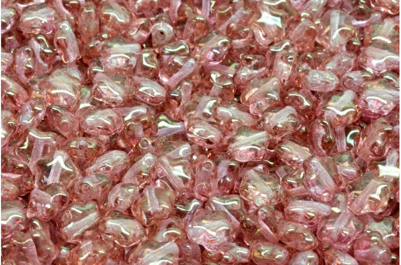 Flat Star Beads, Crystal Terracotta Red (00030-15495), Glass, Czech Republic