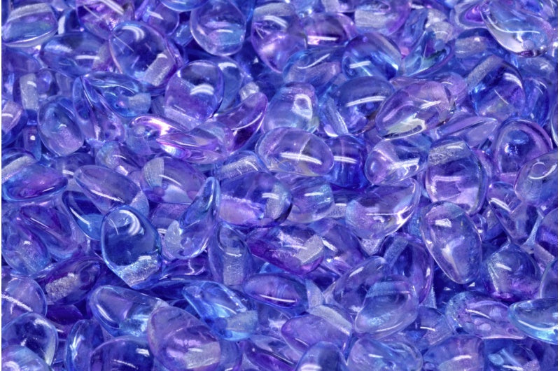 Tulip Petal Beads, Crystal Blue Violet (00030-48002), Glass, Czech Republic
