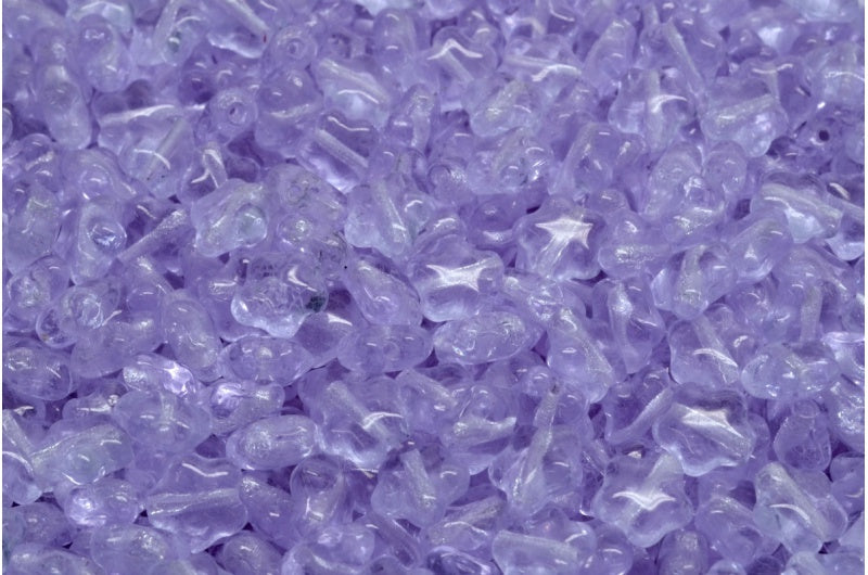 フラットスタービーズ、透明ライトアメジスト(20300)、ガラス、チェコ共和国