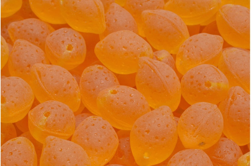 OUTLET 10 grams Lemon Beads, 10 x 14 mm, Transparent Yellow Matte (80040-84100), Glass, Czech Republic
